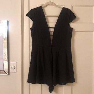 Black revolver plunge romper
